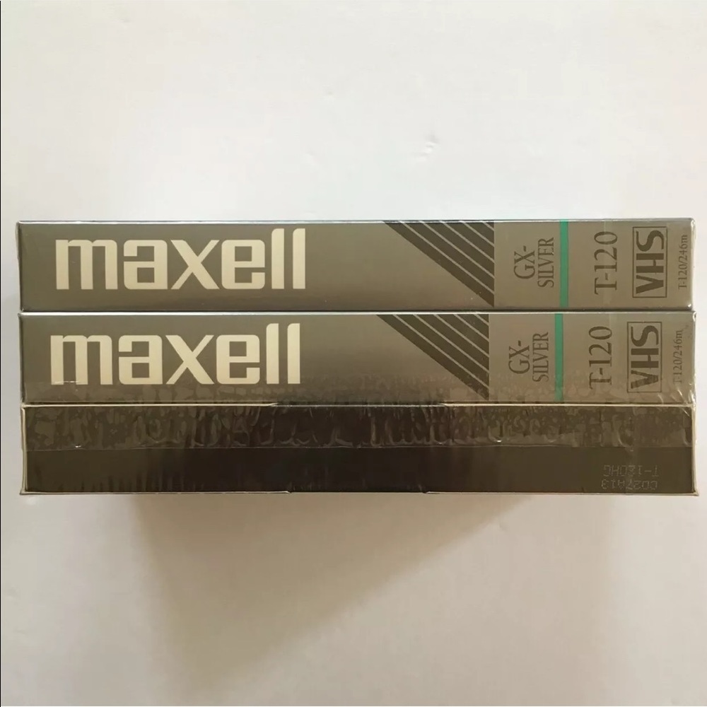 Maxell 2 GX-Silver & 1 HGX-Gold 6 Hour VHS Tapes